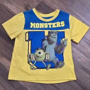 Monsters Inc University Yellow Blue T-Shirt Sully Mike Wazowski Boys Girls 3T